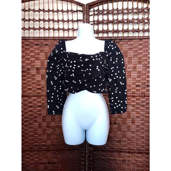 Top Shop Polka Dot Crop Top - Picture 1 of 2